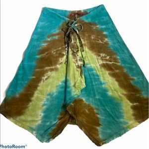 Barbara Lesser FIBERS tie dye rave Eletric daisy skirt small